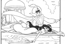 Photo of Dibujos Para Colorear Aladin Y La Princesa En La Alfombra