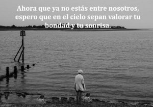 Ahora Que Ya No Estas Entre Nosotros Espero Que En El Cielo Sepan Valorar Tu Bondad Y Tu Sonrisa frases bonitas