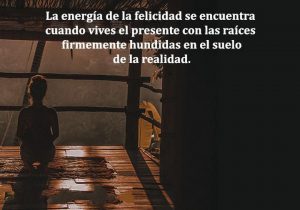 La Energia De La Felicidad Se Encuentra Cuando Vives El Presente Con Las Raices Firmemente Hundidas En El Suelo De La Realidad frases bonitas