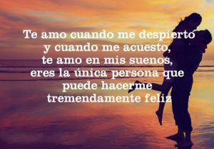 Te Amo Cuando Me Despierto Y Cuando Me Acuesto Te Amo En Mis Suenos Eres La Unica Persona Que Puede Hacerme Tremendamente Feliz frases bonitas