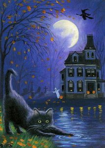 dibujos de gatos para halloween para celular