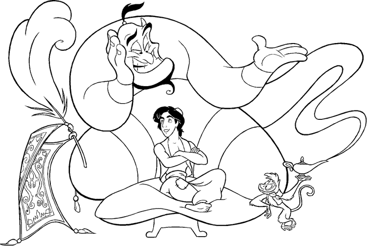Dibujos Para Colorear Aladin El Mago La Alfombra El Mono - Dibujos Para Colorear Aladin El Mago La Alfombra El Mono