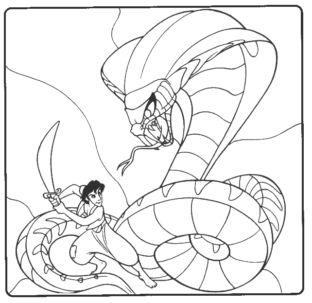 Dibujos Para Colorear Aladin Y La Cobra - Dibujos Para Colorear Aladin Y La Cobra