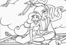 Photo of Dibujos Para Colorear Aladin Y La Princesa Vuelan Con Cigueñas