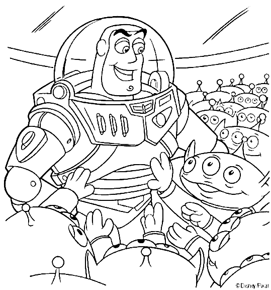 Dibujos Para Colorear Astronauta Con Marcianos - Dibujos Para Colorear Astronauta Con Marcianos