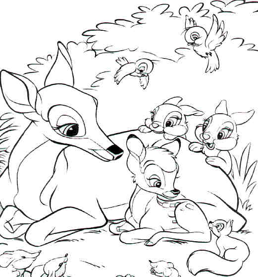 Dibujos Para Colorear Bambi Y Sus Amigos - Dibujos Para Colorear Bambi Y Sus Amigos