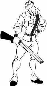 Dibujos para colorear cazador