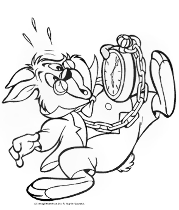 Dibujos Para Colorear Conejo Con Reloj - Dibujos Para Colorear Conejo Con Reloj