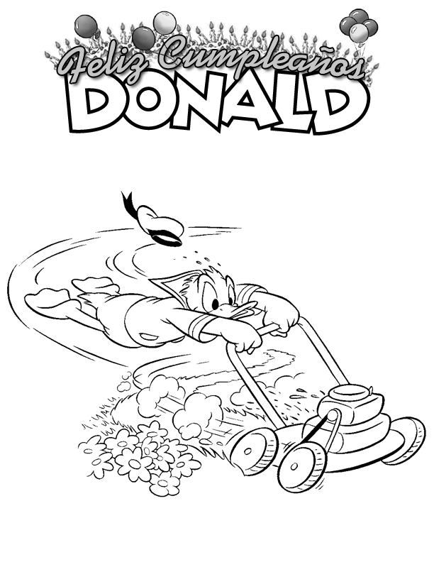 Dibujos Para Colorear Donald Con La Segadora - Dibujos Para Colorear Donald Con La Segadora