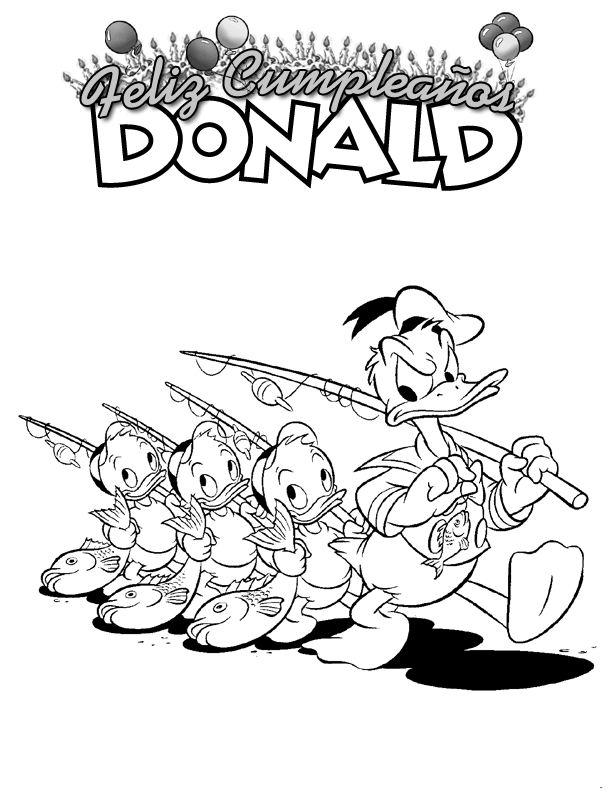 Dibujos Para Colorear Donald De Pesca Con Los Sobrinos - Dibujos Para Colorear Donald De Pesca Con Los Sobrinos
