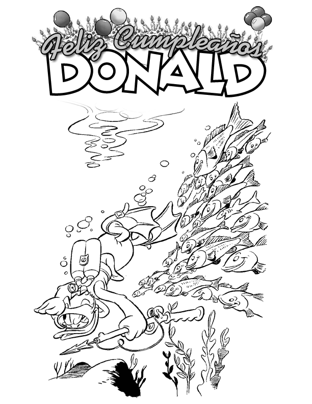 Dibujos Para Colorear Donald De Pesca Submarina - Dibujos Para Colorear Donald De Pesca Submarina