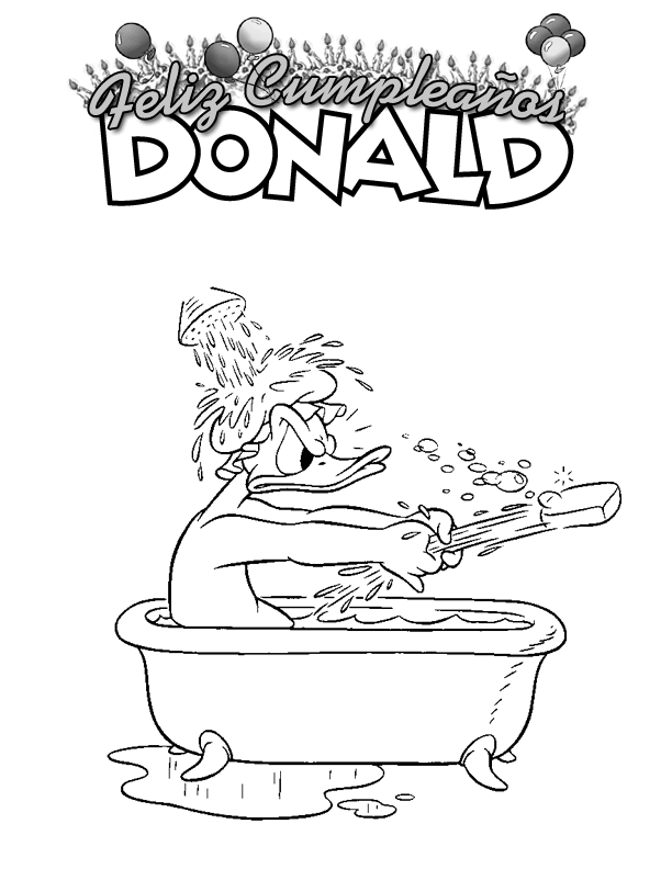 Dibujos Para Colorear Donald En La Banera - Dibujos Para Colorear Donald En La Bañera