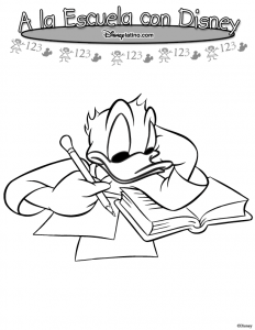 Dibujos Para Colorear Donald Estudiando
