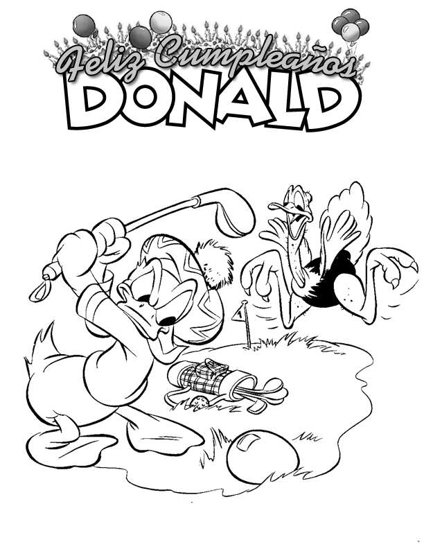 Dibujos Para Colorear Donald Juega Al Gold - Dibujos Para Colorear Donald Juega Al Gold