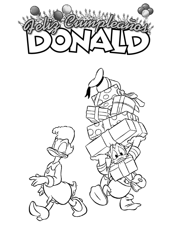 Dibujos Para Colorear Donald Lleva Los Paquetes De Daisy - Dibujos Para Colorear Donald Lleva Los Paquetes De Daisy