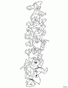 Dibujos para colorear fila 7 enanitos