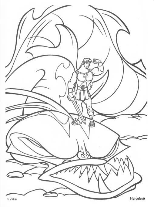Dibujos Para Colorear Hercules Sobre Cabeza Dragon - Dibujos Para Colorear Hercules Sobre Cabeza Dragon