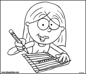 Dibujos Para Colorear LIZZIE ESCRIBIENDO