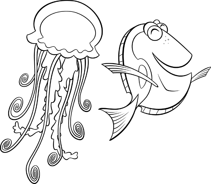 Dibujos Para Colorear Medusa Y Pez - Dibujos Para Colorear Medusa Y Pez