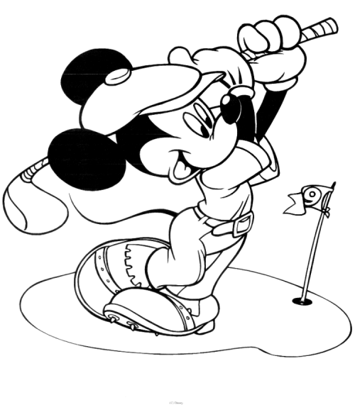Dibujos Para Colorear Mickey Golf - Dibujos Para Colorear Mickey Golf