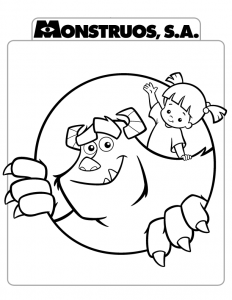 Dibujos Para Colorear Monstruo Con Niña