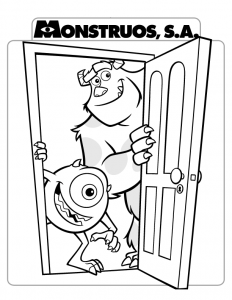 Dibujos Para Colorear Monstruos En La Puerta