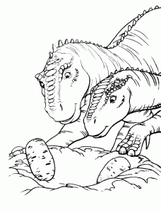 Dibujos para colorear nido de dinosaurios
