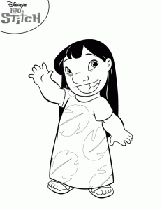 Dibujos para colorear niña saludando