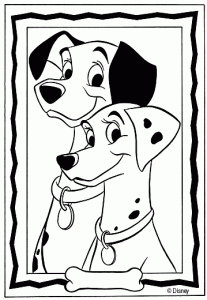 Dibujos para colorear papá y mamá Dálmatas