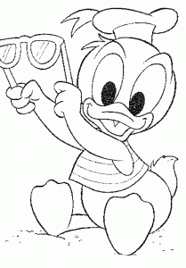 Dibujos para colorear patito con gafas