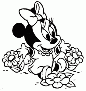 Dibujos para colorear pequeña con flores
