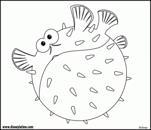 Dibujos para colorear pez globo