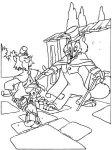 Dibujos Para Colorear Pinocho Topa Con El Zorro Y Cia