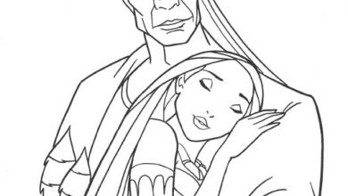 Photo of Dibujos Para Colorear Pocahontas Abraza A Su Padre