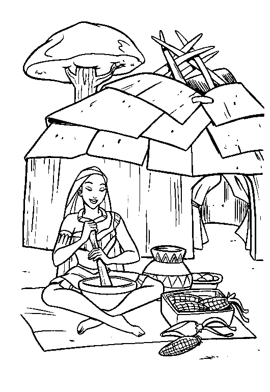 Dibujos Para Colorear Pocahontas Cocinando - Dibujos Para Colorear Pocahontas Cocinando