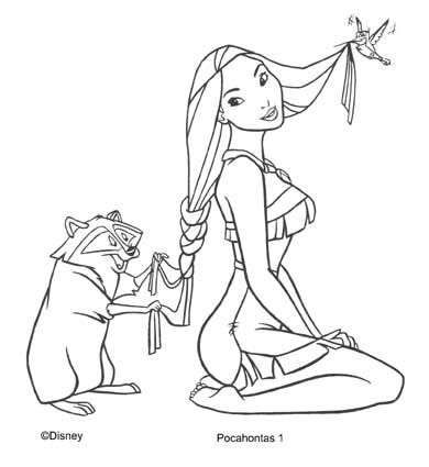 Dibujos Para Colorear Pocahontas Con Animales - Dibujos Para Colorear Pocahontas Con Animales