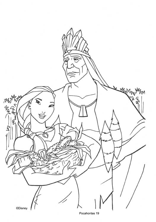 Dibujos Para Colorear Pocahontas Con Padre - Dibujos Para Colorear Pocahontas Con Padre