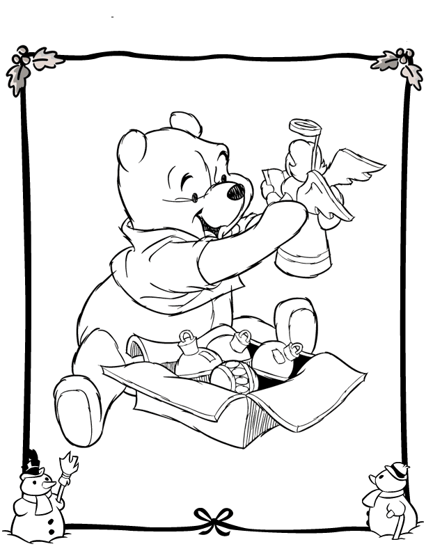 Dibujos Para Colorear Pooh Con Adornos Navidad - Dibujos Para Colorear Pooh Con Adornos Navidad