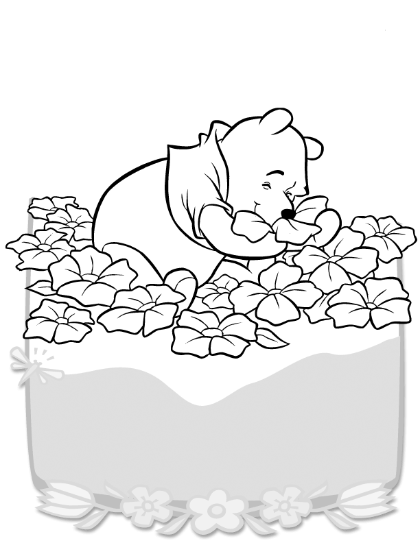 Dibujos Para Colorear Pooh Con Flores - Dibujos Para Colorear Pooh Con Flores