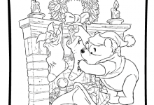 Photo of Dibujos Para Colorear Pooh Con Regalos De Navidad