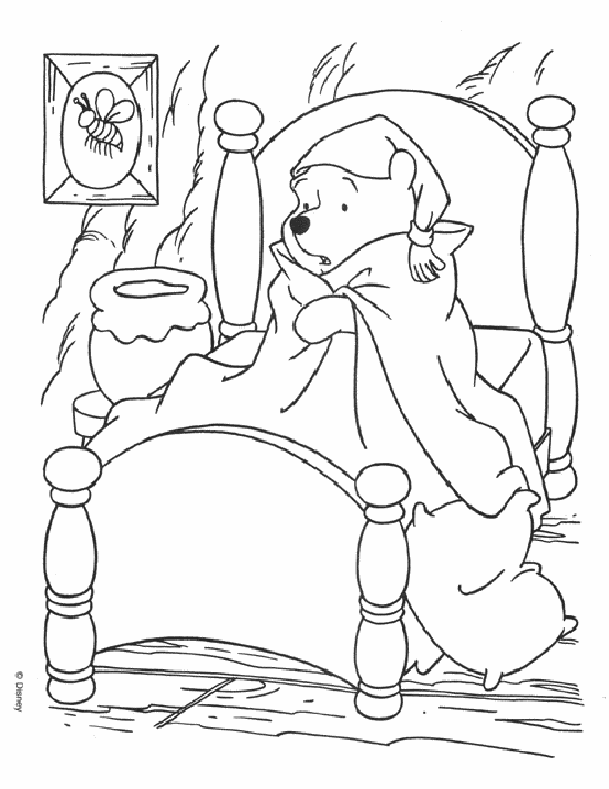Dibujos Para Colorear Pooh En La Cama - Dibujos Para Colorear Pooh En La Cama