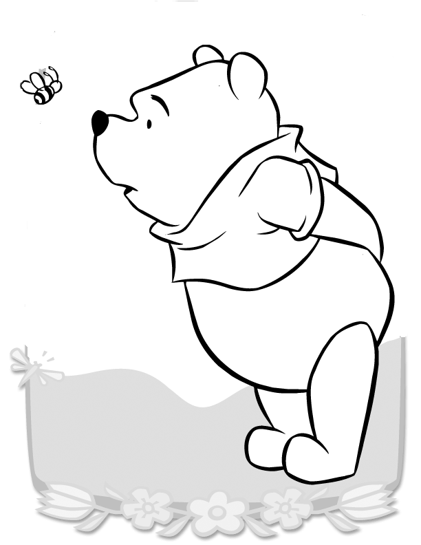 Dibujos Para Colorear Pooh Mirando Abeja - Dibujos Para Colorear Pooh Mirando Abeja