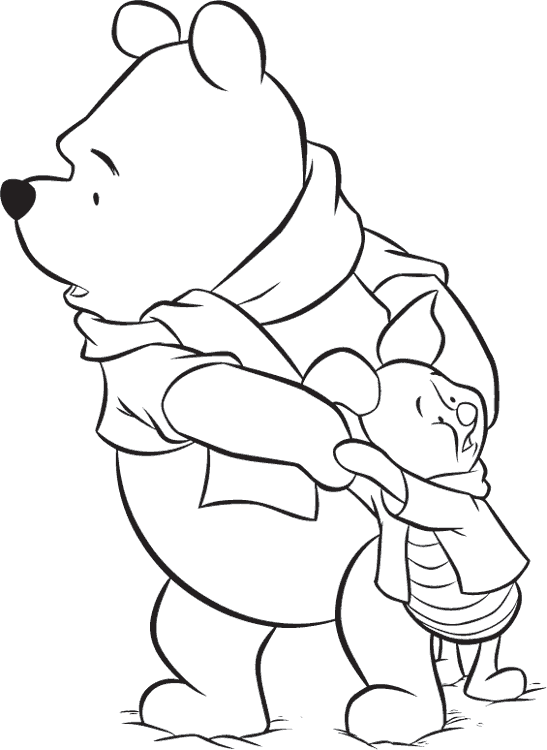 Dibujos Para Colorear Pooh Y Cerdito Asustado - Dibujos Para Colorear Pooh Y Cerdito Asustado