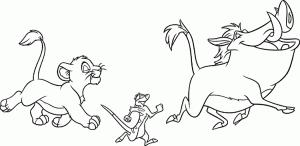 Dibujos para colorear Rey de paseo con amigos
