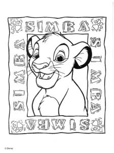 Dibujos Para Colorear REY LEON EN CUADRO