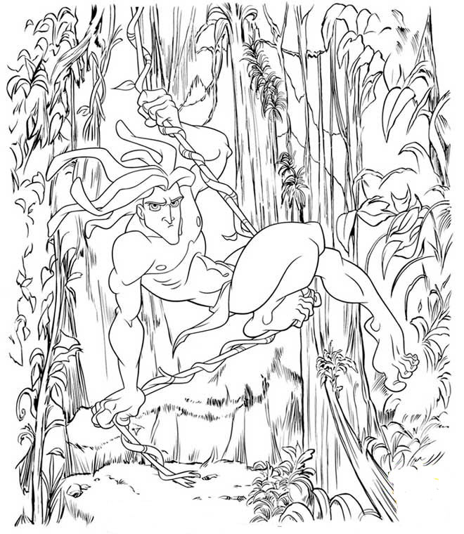 Dibujos Para Colorear Tarzan Con La Liana - Dibujos Para Colorear Tarzan Con La Liana