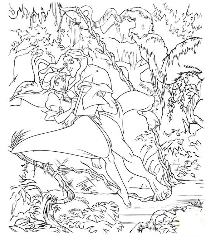 Dibujos Para Colorear Tarzan Y Jeni - Dibujos Para Colorear Tarzan Y Jeni