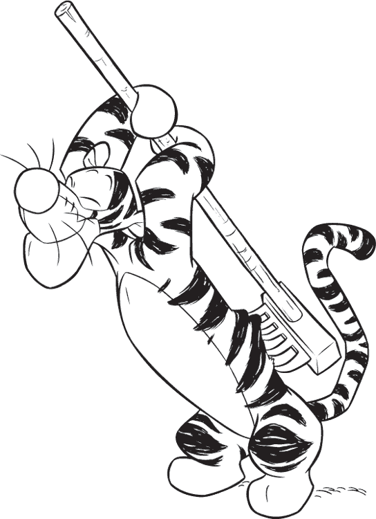 Dibujos Para Colorear Tigre Con Rastrillo - Dibujos Para Colorear Tigre Con Rastrillo