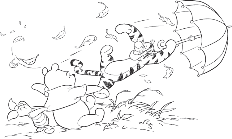 Dibujos Para Colorear Tigre Vuela Con Paraguas - Dibujos Para Colorear Tigre Vuela Con Paraguas