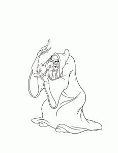 Dibujos para colorear vieja con la manzana